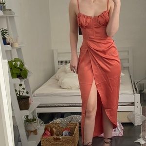Pretty Little Thing Orange Formal Dress
